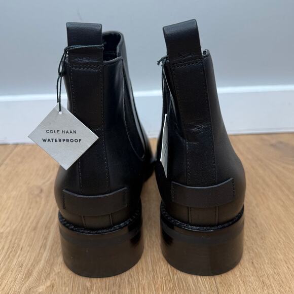 NWT Cole Haan Women's Nora Bootie Black Leather Ankle Chelsea Boot W22260 - Picture 2 of 10